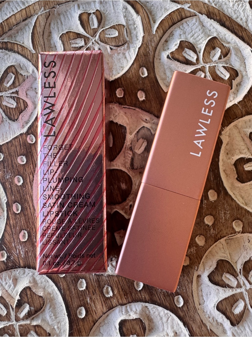 LAWLESS Forget The Filler Lipstick - full size. Color: Annie